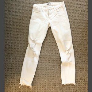 J Brand Jeans Women's Low Rise Cropped Skinny Jean - White